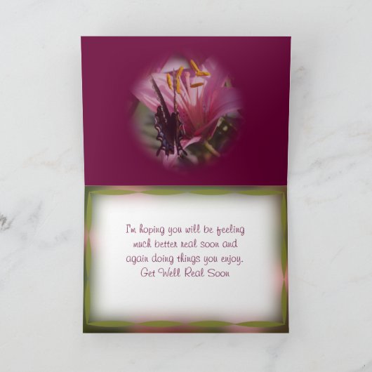 リボ縁どンバタフライカスタマイズ – 任意の大事な行事 カード (内部)