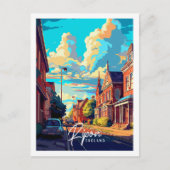 リポンイングランドヴィンテージトラベルプレイスイラストレーション ポストカード (正面)