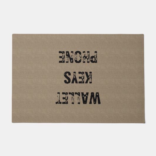 リマイカスタムンダ財布鍵電話機バーラップドアマット ドアマット (正面)