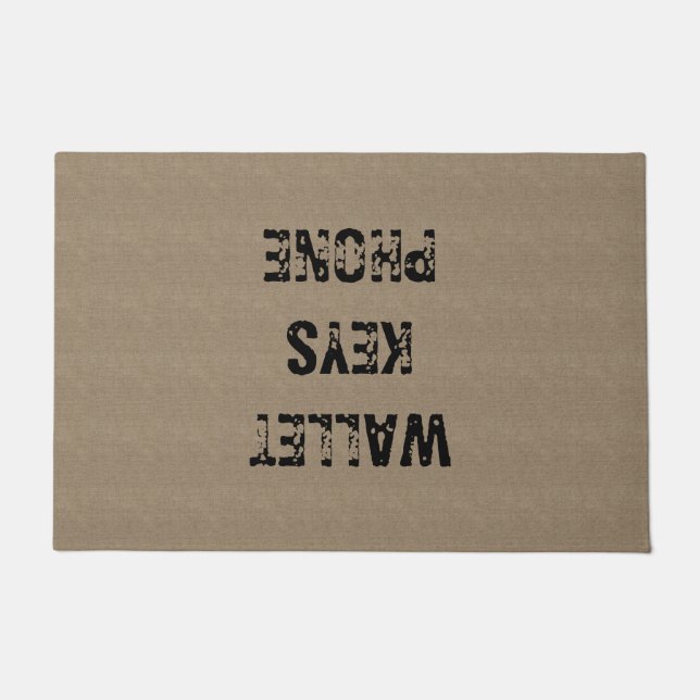 リマイカスタムンダ財布鍵電話機バーラップドアマット ドアマット (正面)