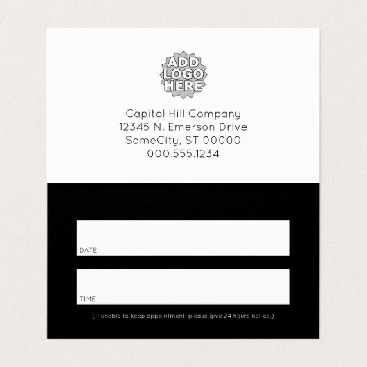 リマインダーの折り畳まれたアポイントメントカード 名刺 (内部フラット)