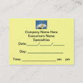 リマインダーカードアポイントメントブルースカイ 予約カード (裏面)