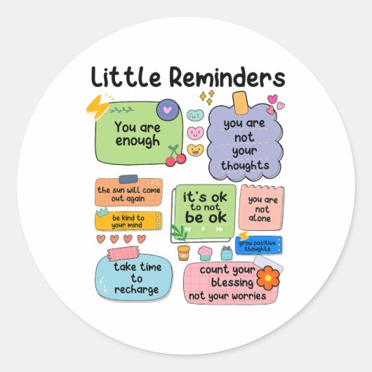 リマインダー十分なメンタルヘルス認識度 ラウンドシール (正面)