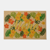 リマウリガーデンヴィンテージハワイアンオレンジアロハ ドアマット (正面)
