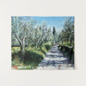 リマジオトスカーナの風景のオリーブの木 タペストリー (正面(横))