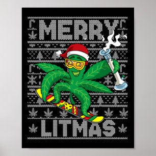 リマスメリースノーボーディング醜いクリスマス ポスター