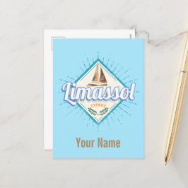 リマソルシティキプロスレトロセーリングシップヴィンテージ シーズンポストカード