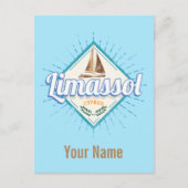 リマソルシティキプロスレトロセーリングシップヴィンテージ シーズンポストカード (正面)