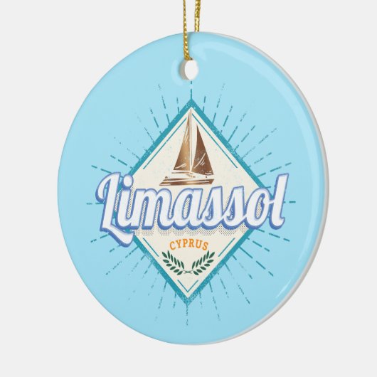 リマソルシティキプロスレトロセーリングシップヴィンテージ セラミックオーナメント (左)