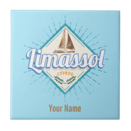 リマソルシティキプロスレトロセーリングシップヴィンテージ タイル