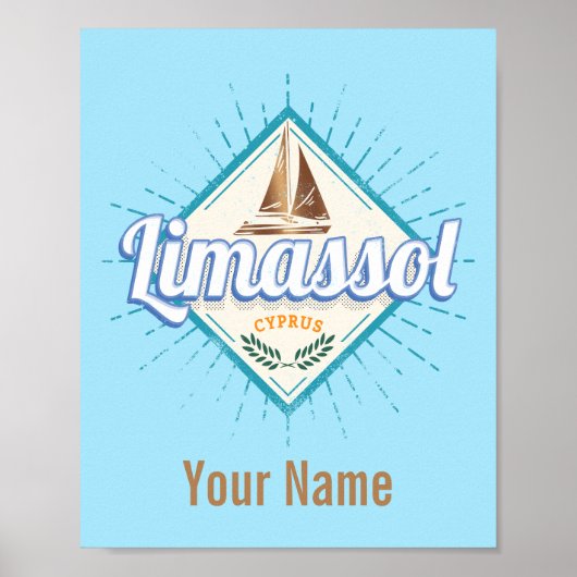 リマソルシティキプロスレトロセーリングシップヴィンテージ ポスター (正面)