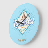 リマソルシティキプロスレトロセーリングシップヴィンテージ ラージ壁時計 (傾斜)