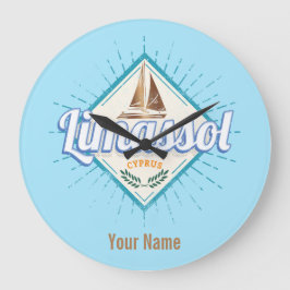 リマソルシティキプロスレトロセーリングシップヴィンテージ ラージ壁時計