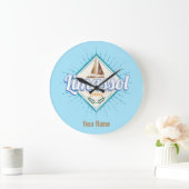 リマソルシティキプロスレトロセーリングシップヴィンテージ ラージ壁時計 (ホーム)