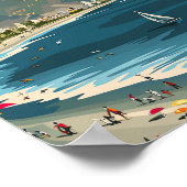 リマペルーヴィンテージレトロ旅行イラストレーション ポスター (角)