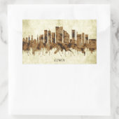 リマペルー市街並み 長方形シール (バッグ)