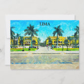 リマペルー水の色油ヴィンテ絵を描ージトラベル 招待状 (正面)