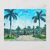 リマペルー水彩都市ヴィンテージトラベル ポストカード (正面)