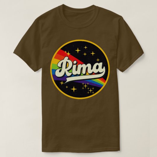 リマレインボーイン宇宙ヴィンテージスタイル Tシャツ (デザイン正面)