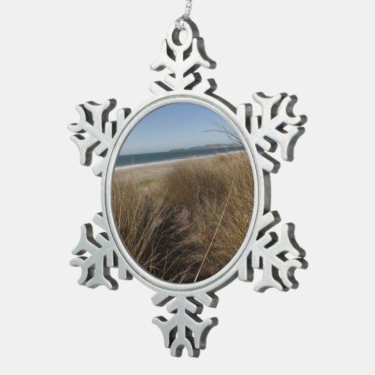 リマンツアービーチアットポイントレイズナショナルシーショアI スノーフレークピューターオーナメント (右)