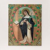 リマ聖バラの額縁ポートレート(詳細、K 48) ジグソーパズル (縦)