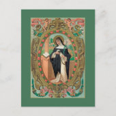 リマ聖バラの額縁ポートレート(K 48) ポストカード (正面)