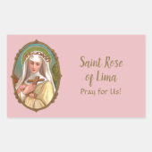 リマ聖バラの額縁ポートレート(M 024b) 長方形シール (正面)