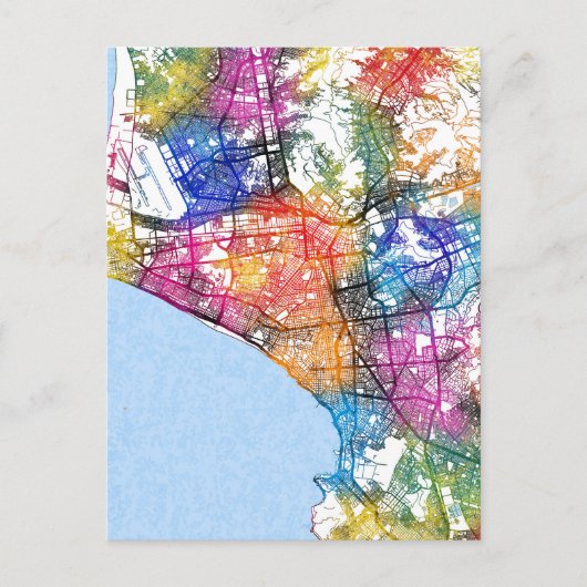 リマ・ペルーの地図 ポストカード (正面)