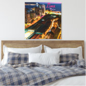 リマ・ペルー首都太平洋沿岸都市ライトナイト キャンバスプリント (インサイチュ (寝室))