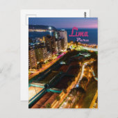 リマ・ペルー首都太平洋沿岸都市ライトナイト ポストカード (正面/裏面)
