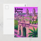 リマ ペルー 旅行 はがき, ペルー 旅行 アート, リマ P ポストカード (正面/裏面)
