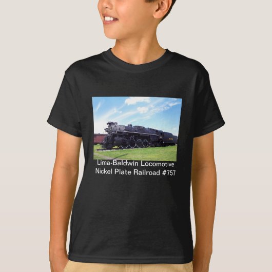 リマBaldwinのロコモーティブのニッケルプレートの鉄道#757 Tシャツ (正面)