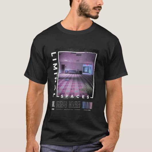 リミナル宇宙VAPORWAVEレトロ長袖Tシャツ Tシャツ (正面)