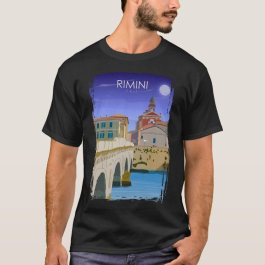 リミニイタリアヴィンテージミニマルレトロイタリアン旅行 Tシャツ (正面)