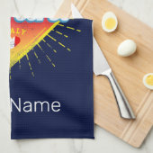 リミニエミリアロマーニャイタリアレトロサンセットヴィンテージ キッチンタオル (四つ折り)