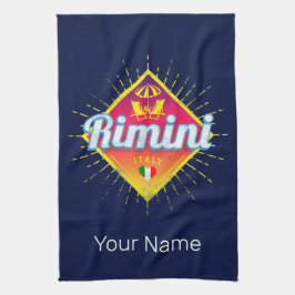 リミニエミリアロマーニャイタリアレトロサンセットヴィンテージ キッチンタオル