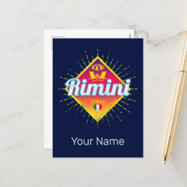 リミニエミリアロマーニャイタリアレトロサンセットヴィンテージ シーズンポストカード