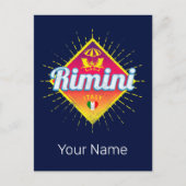 リミニエミリアロマーニャイタリアレトロサンセットヴィンテージ シーズンポストカード (正面)