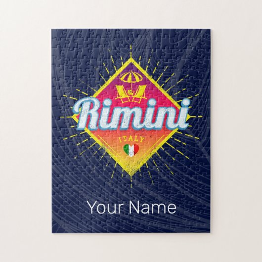 リミニエミリアロマーニャイタリアレトロサンセットヴィンテージ ジグソーパズル (縦)