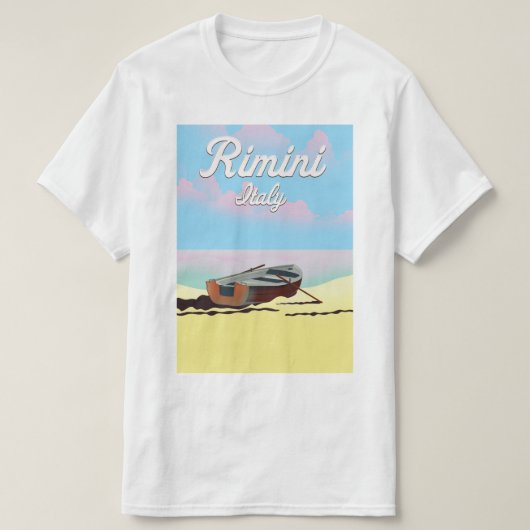 リミニ イタリア ビーチポスター Tシャツ (デザイン正面)