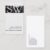 リムサービス輸送はっきりしたストライプモノグラム 名刺 (正面/裏面)