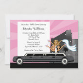 リムジンのブライダルシャワーの招待状のアフリカ系アメリカ人 招待状