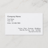 リムジンのレンタル名刺 名刺 (裏面)