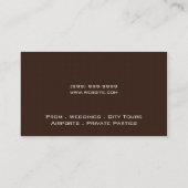 リムジンサービスドライバー、タクシー、タクシー名刺 名刺 (裏面)