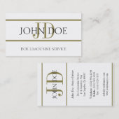 リムジンサービス白または金ゴールドのストライプ 名刺 (正面/裏面)