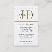 リムジンサービス白または金ゴールドのストライプ 名刺 (裏面)