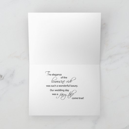 リムジンサービス ウェディング スティックフィギュアに感謝 サンキューカード (内部)