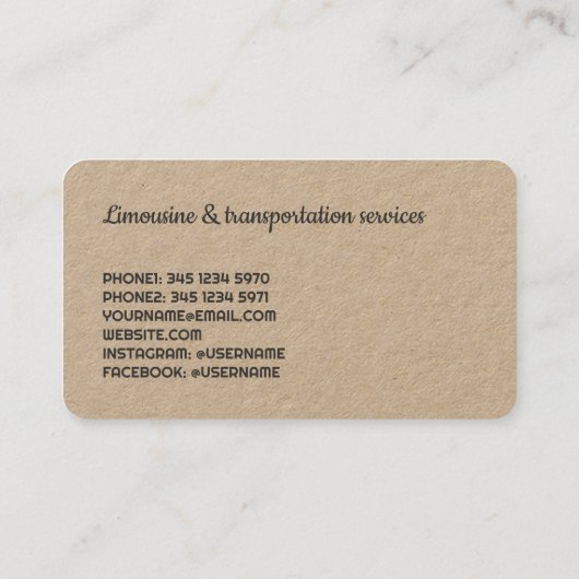 リムジンサービス 名刺 (裏面)