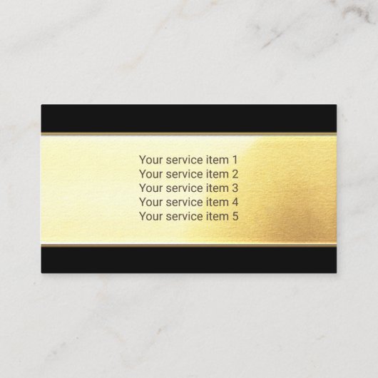 リムジンドライバーモダン金ゴールド&カーサービス 名刺 (裏面)