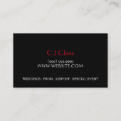 リムジンリムジンカーサービスドライバー名刺 名刺 (裏面)